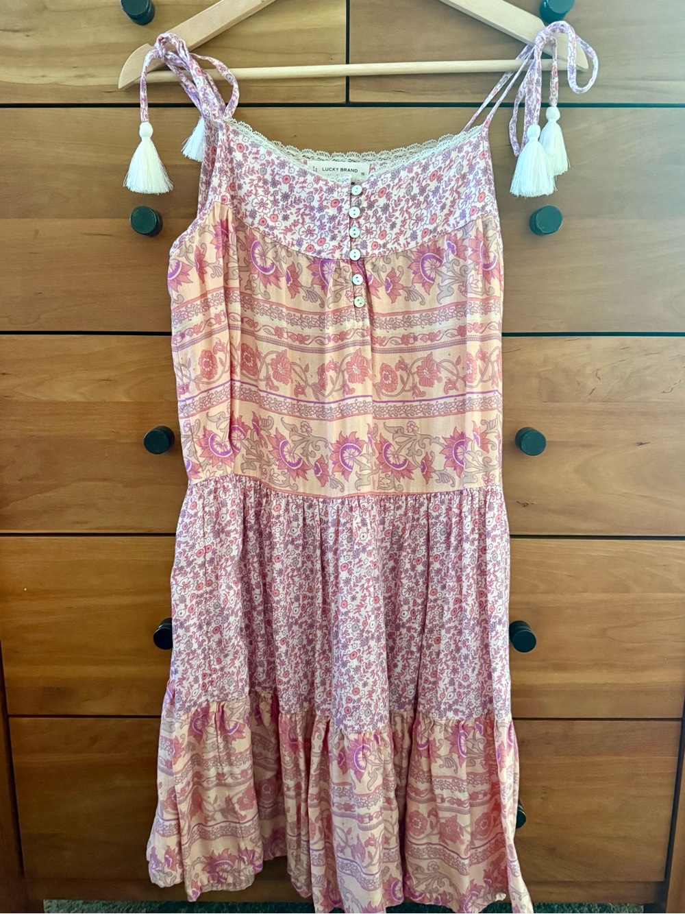Lucky Brand Floral Dress in Pink & Cream Size XS